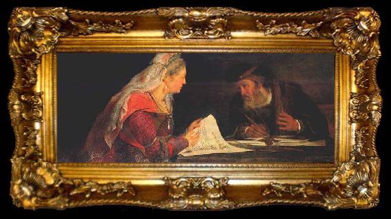 framed  Aert de Gelder Esther and Mordechai writing, ta009-2